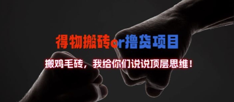 得物搬砖撸货项目?掰下数据，我给你们说说顶层思维【揭秘】-情久项目网