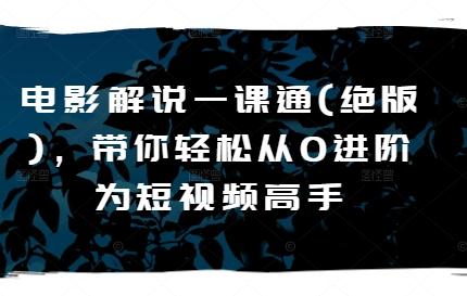 电影解说一课通(绝版)，带你轻松从0进阶为短视频高手-情久项目网