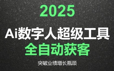 2025Ai数字人工具自动获客，教你借AI重塑获客流程，突破业绩增长瓶颈-情久项目网