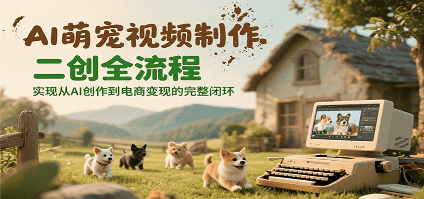 AI萌宠视频制作二创全流程，实现从AI创作到电商变现的完整闭环-情久项目网