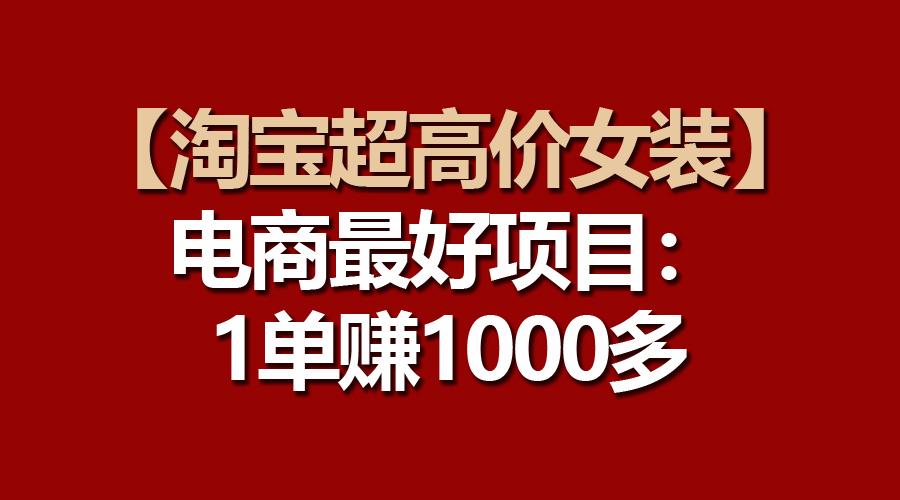 【淘宝超高价女装】电商最好项目：一单赚1000多-情久项目网