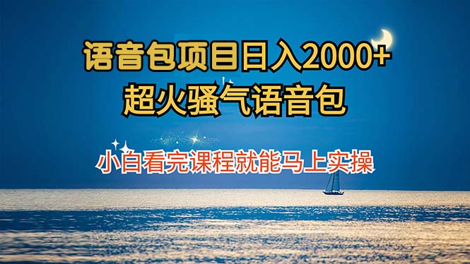 语音包项目 日入2000+ 超火骚气语音包小白看完课程就能马上实操-情久项目网