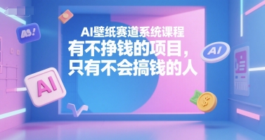 AI壁纸赛道系统课程，有不挣钱的项目，只有不会搞钱的人-情久项目网
