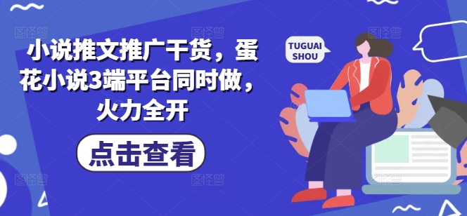 小说推文推广干货，蛋花小说3端平台同时做，火力全开-情久项目网