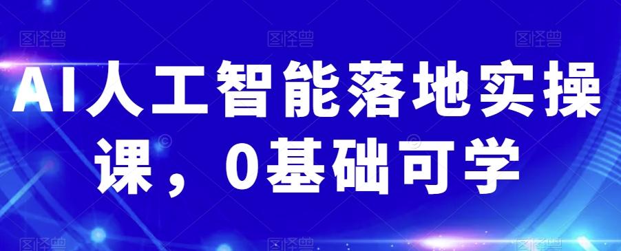 AI人工智能落地实操课，0基础可学-情久项目网