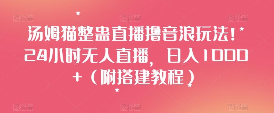 汤姆猫整蛊直播撸音浪玩法！24小时无人直播，日入1000+（附搭建教程）【揭秘】-情久项目网