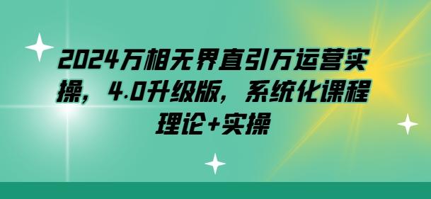2024万相无界直引万运营实操，4.0升级版，系统化课程 理论+实操-情久项目网