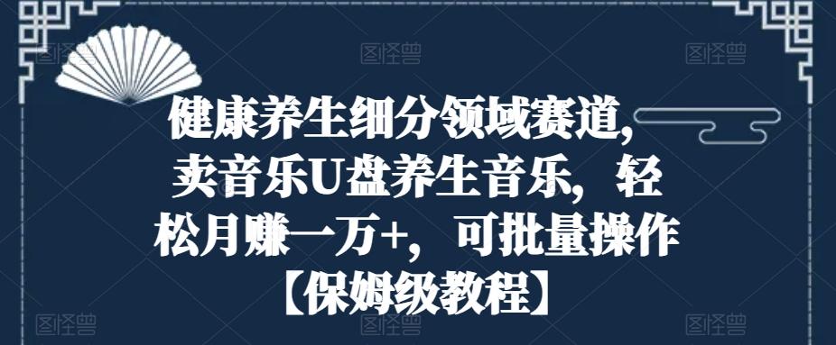 健康养生细分领域赛道，卖音乐U盘养生音乐，轻松月赚一万+，可批量操作【保姆级教程】-情久项目网
