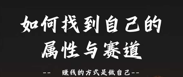 赛道和属性2.0：如何找到自己的属性与赛道，赚钱的方式是做自己-情久项目网