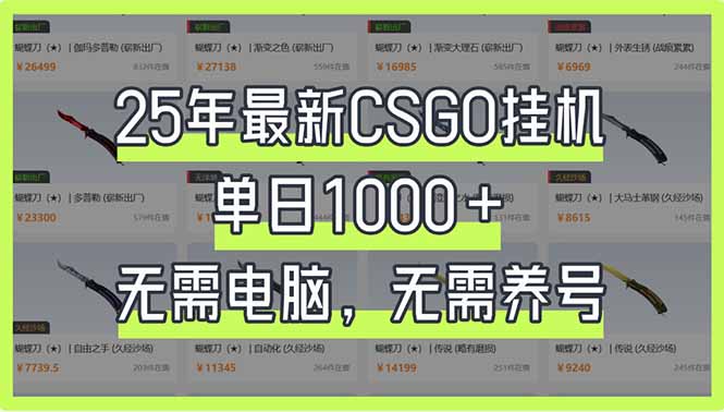 25年最新CSGO挂机系统，单日1000+，无需电脑，无需养号，0基础可上手-情久项目网