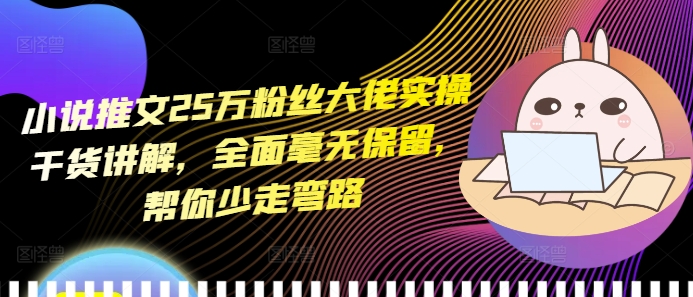 小说推文25万粉丝大佬实操干货讲解，全面毫无保留，帮你少走弯路-情久项目网