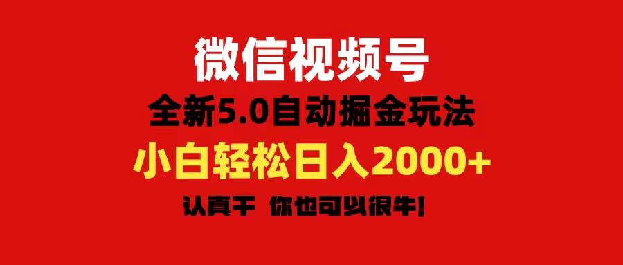 微信视频号变现，5.0全新自动掘金玩法，日入利润2000+有手就行-情久项目网