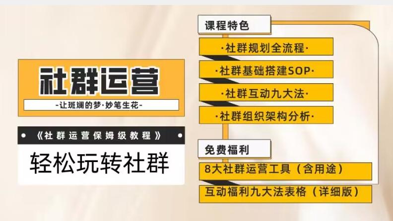 【社群运营】保姆式教程：九大互动法，八款社群运营工具助你轻松玩转社群【揭秘】-情久项目网