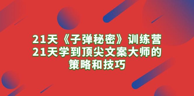 21天《子弹秘密》训练营，21天学到顶尖文案大师的策略和技巧-情久项目网