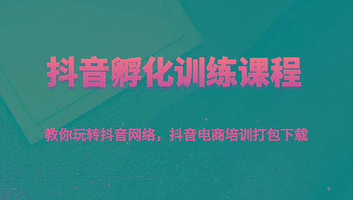 抖音孵化训练课程-教你玩转抖音网络，抖音电商培训打包下载-情久项目网