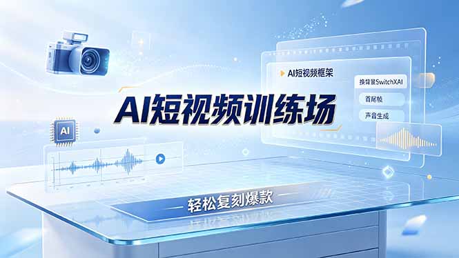 老陈AI短视频训练场：AI短视频框架+换背景SwitchXAI+首尾帧+声音生成，轻松复刻爆款-情久项目网