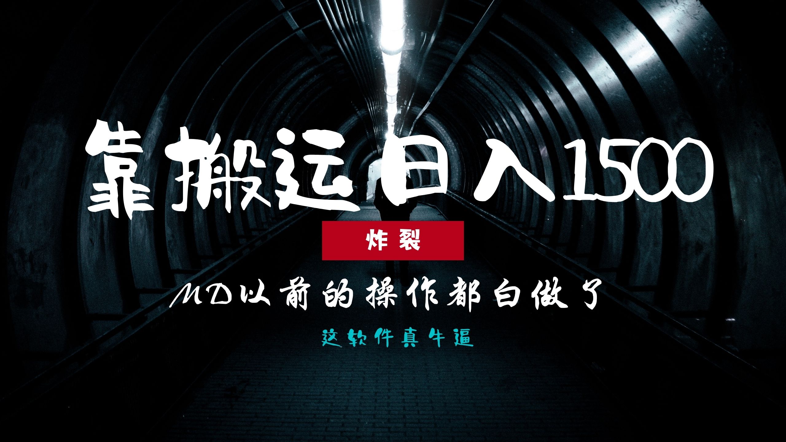 炸裂！0基础搬运也能批量日赚1500+，以前的操作都白做了！-情久项目网