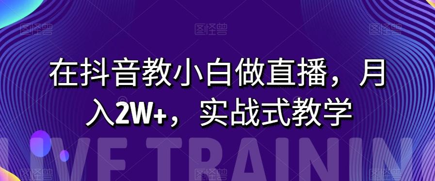 在抖音教小白做直播，月入2W+，实战式教学【揭秘】-情久项目网