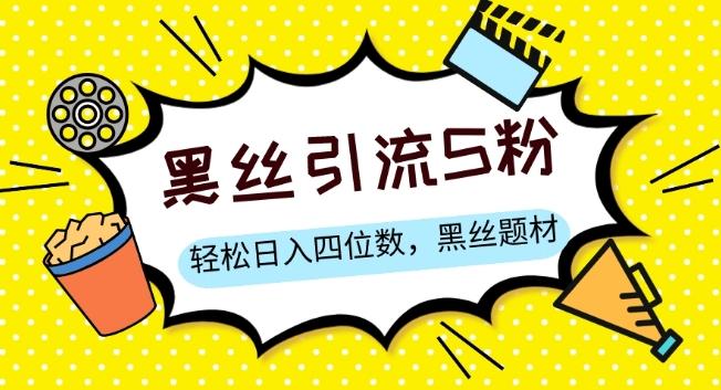 S粉变现，轻松日入四位数，黑丝题材+情感话术【揭秘】-情久项目网
