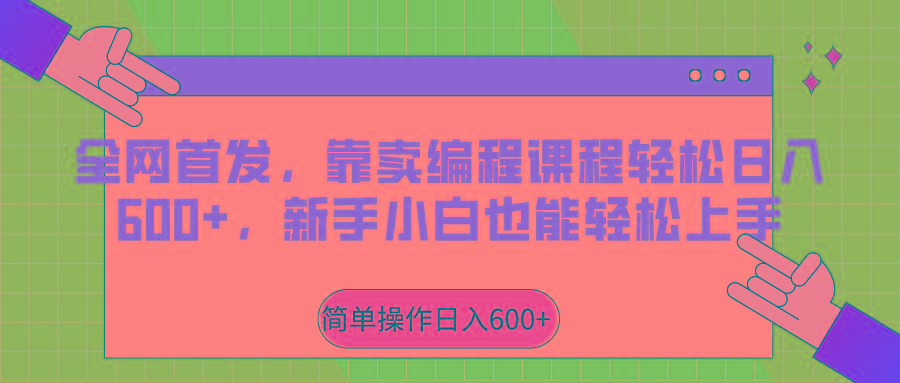 全网首发，靠卖编程课程轻松日入600+，新手小白也能轻松上手-情久项目网