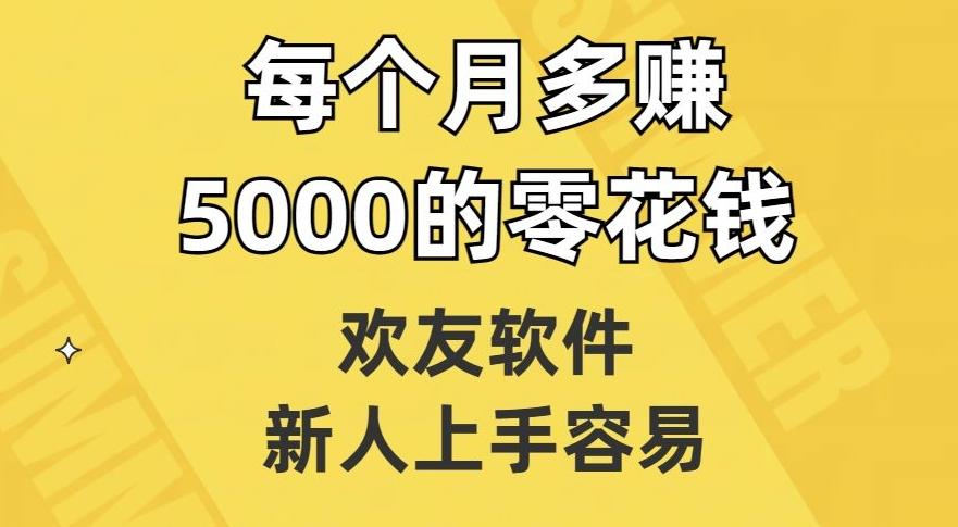 欢友软件，新人上手容易，每个月多赚5000的零花钱【揭秘】-情久项目网