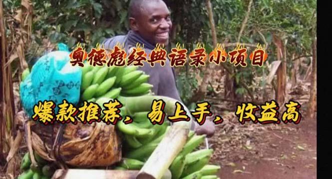 奥德彪经典语录小项目，爆款推荐，易上手，收益高-情久项目网