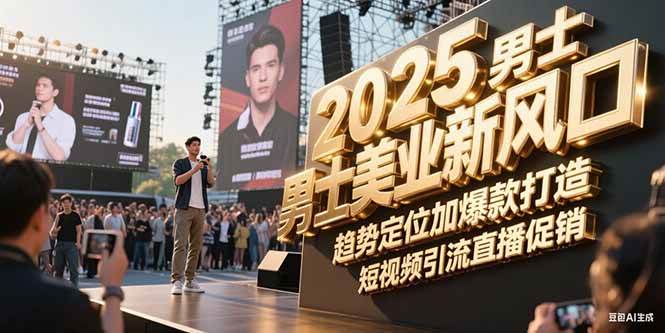2025男士美业新风口，趋势定位加爆款打造，短视频引流直播促销-情久项目网