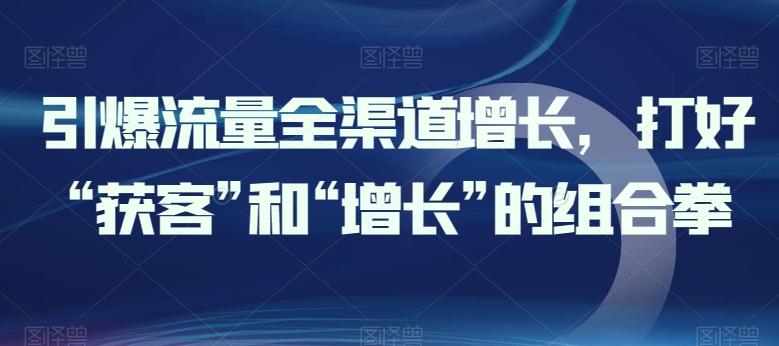 引爆流量全渠道增长，打好“获客”和“增长”的组合拳-情久项目网