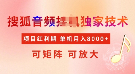 全网首发搜狐音频挂JI独家技术，项目红利期，可矩阵可放大，稳定月入8k【揭秘】-情久项目网