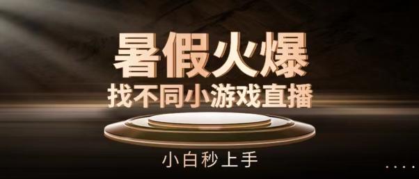 暑假火爆找不同小游戏直播间，小白秒上手【揭秘】-情久项目网