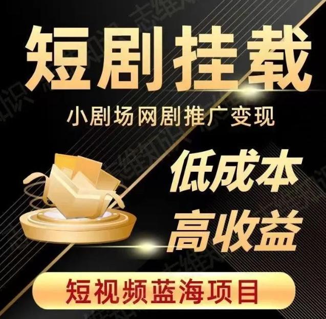 2023短视频蓝海项目，抖音快手短剧推广变现教程，低成本高收益-情久项目网