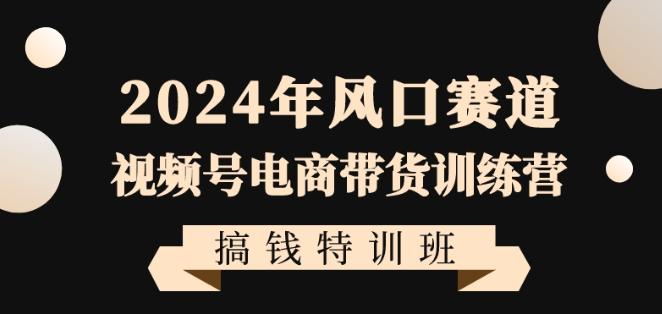 2024年风口赛道视频号电商带货训练营搞钱特训班，带领大家快速入局自媒体电商带货-情久项目网