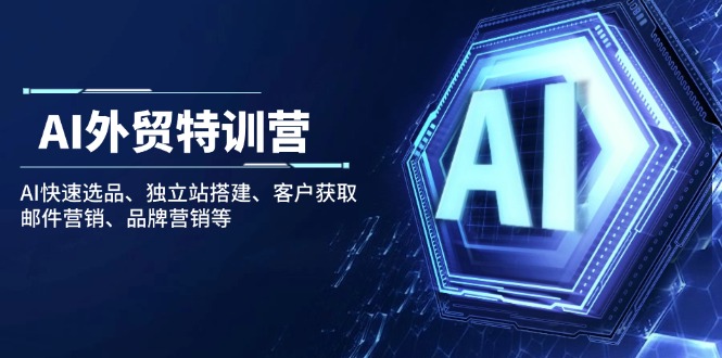 AI外贸特训营：AI快速选品、独立站搭建、客户获取、邮件营销、品牌营销等-情久项目网