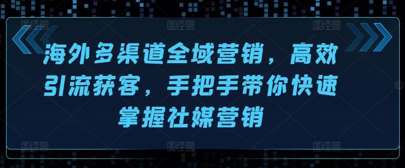 海外多渠道全域营销，高效引流获客，手把手带你快速掌握社媒营销-情久项目网