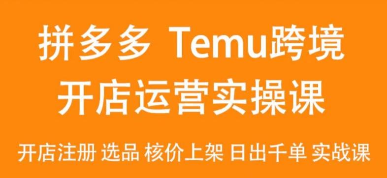 2024Temu最新玩法，Temu跨境开店运营实操课，开店注册/选品/核价上架/日出千单实战课-情久项目网