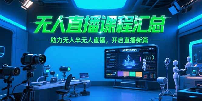 无人直播课程汇总，含非实时防风技术，助力无人半无人直播，开启直播新篇-情久项目网