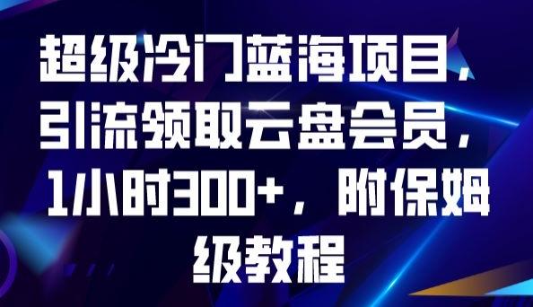 超级冷门蓝海项目，引流领取云盘会员，1小时300+，附保姆级教程-情久项目网