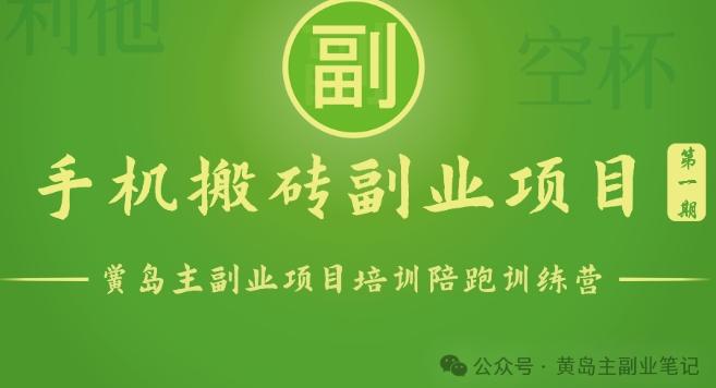手机搬砖小副业项目训练营1.0，实测1小时收益50+，一部手机轻松日入100+-情久项目网