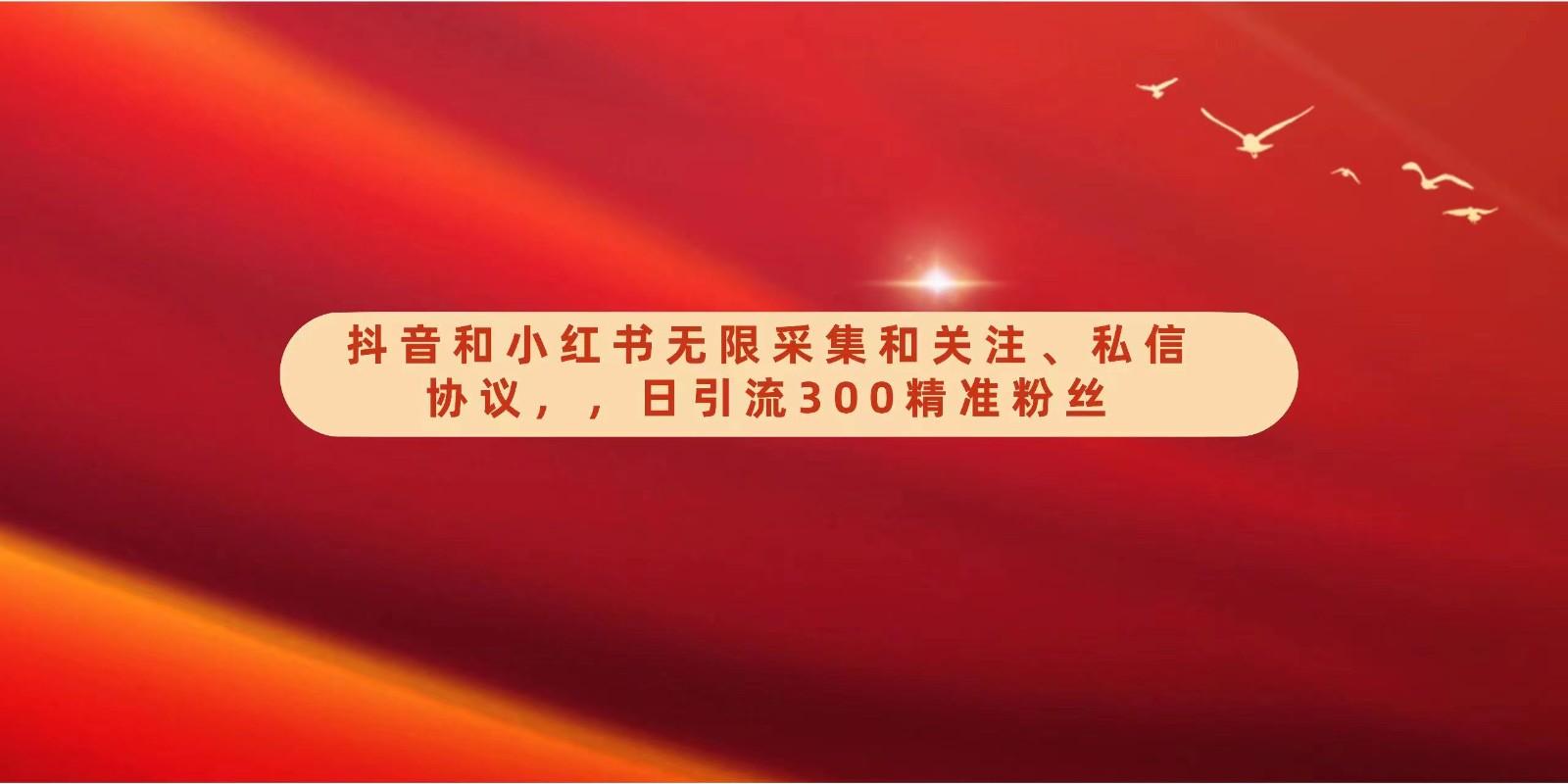 抖音和小红书无限采集和关注、私信协议，日引流300精准粉-情久项目网