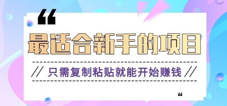 2024最适合新手操作的项目，新手小白只需复制粘贴就能开始赚钱【视频教程+软件】-情久项目网
