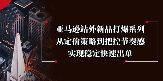 亚马逊站外新品打爆系列，从定价策略到把控节奏感，实现稳定快速出单-情久项目网