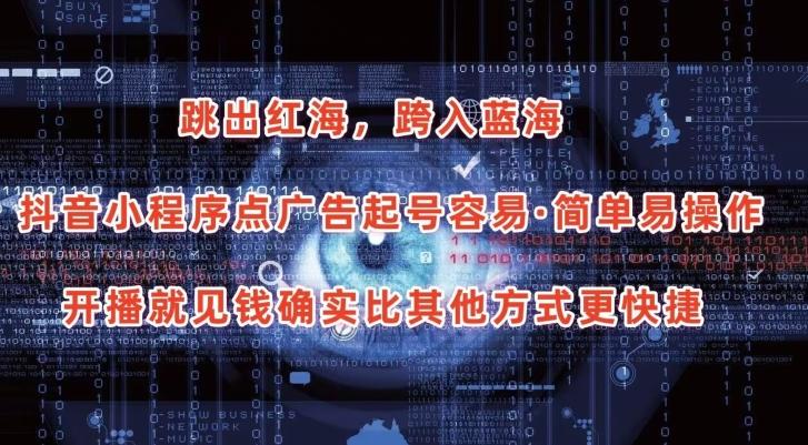 抖音小程序点广告项目，起号容易，简单易操作，开播就见有收益【揭秘】-情久项目网