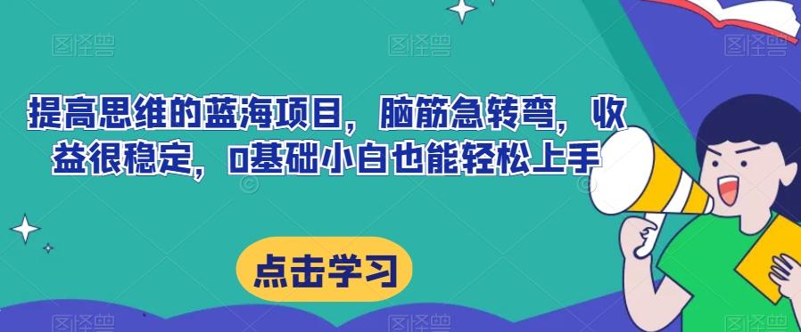 提高思维的蓝海项目，脑筋急转弯，收益很稳定，0基础小白也能轻松上手-情久项目网