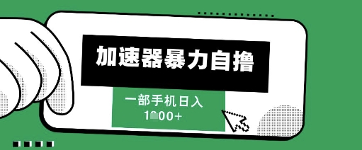 205新风口，加速器暴力自撸，单机日入1k+【揭秘】-情久项目网