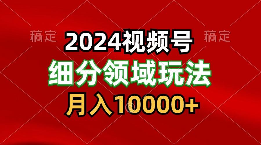 2024视频号分成计划细分领域玩法，每天5分钟，月入1W+-情久项目网