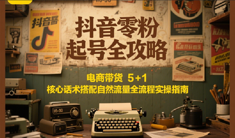 抖音零粉起号全攻略：电商带货 5+1 核心话术搭配自然流量全流程实操指南-情久项目网