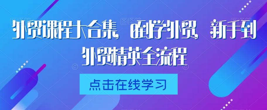 外贸课程大合集，0到1学外贸，新手到外贸精英全流程-情久项目网