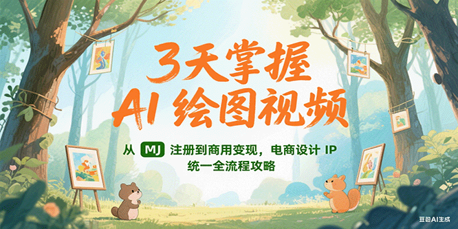 3天掌握AI绘图视频，从MJ 注册到商用变现，电商设计IP统一全流程攻略-情久项目网