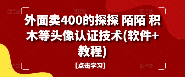 外面卖400的探探 陌陌 积木等头像认证技术(软件+教程)-情久项目网