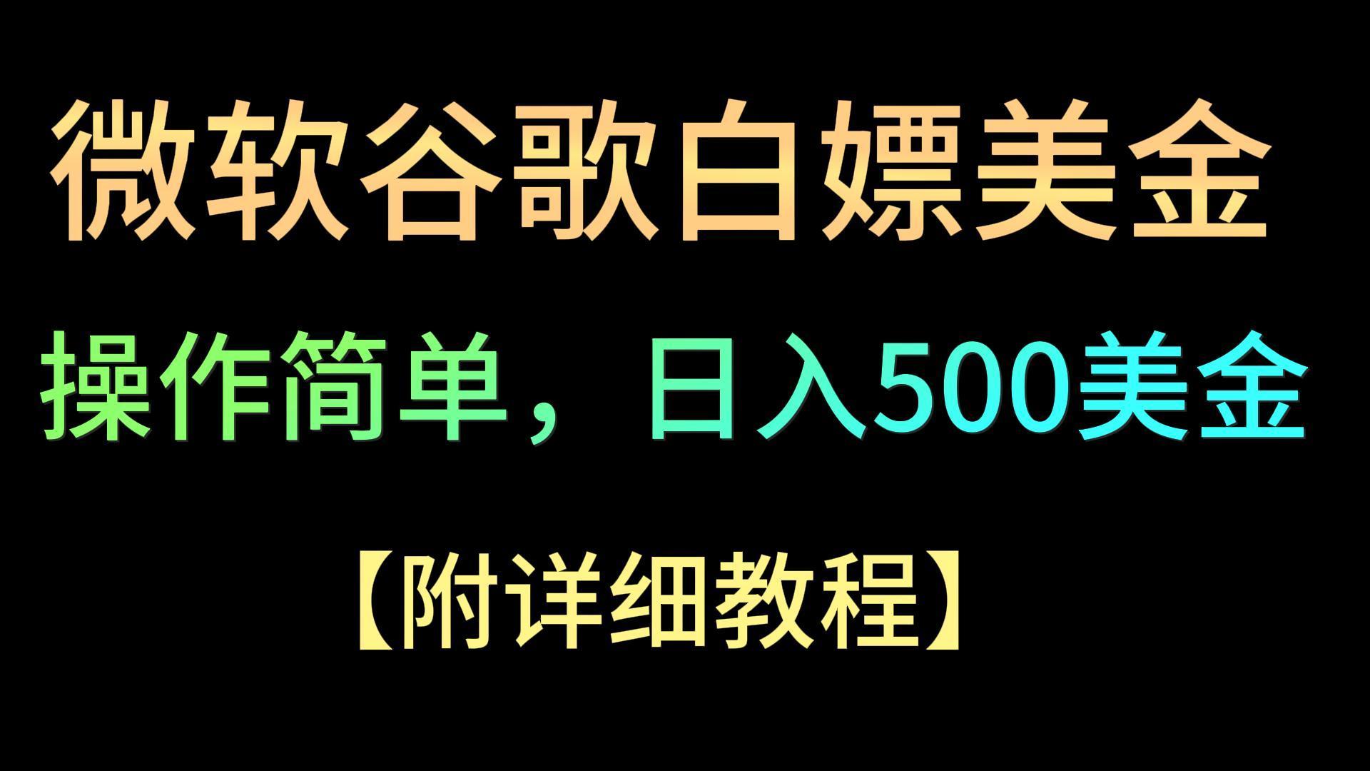 微软谷歌项目3.0，轻松日赚500+美金，操作简单，小白也可轻松入手！-情久项目网